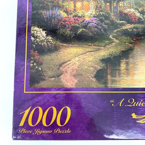 Sealed Thomas Kinkade A QUIET EVENING 1000 Piece PUZZLE Caeco 27" X 20" - Picture 2 of 6